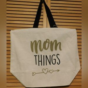 Womens Canvas Tote Bag NWT "Mom Things" Boho Living